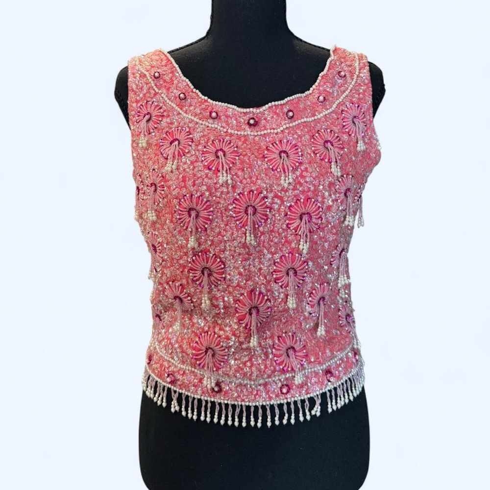 Embellished Pink Beaded Top